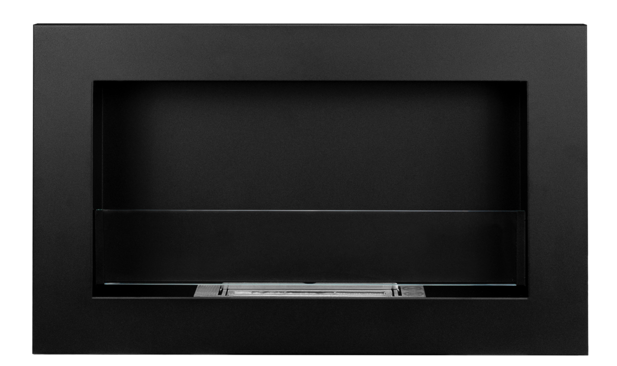 2207 Bio-Kamin 650x400 Slim Schwarz mit Glas