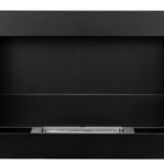 Bioethanol-Wandkamin 650 × 400 Slim – Schwarz mit Glasscheibe