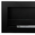 Bioethanol-Wandkamin 650 × 400 Slim – Schwarz mit Glasscheibe