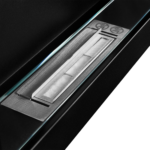 Bioethanol-Wandkamin 650 × 400 Slim – Schwarz mit Glasscheibe
