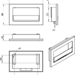 Bioethanol-Wandkamin 650 × 400 Slim – Schwarz mit Glasscheibe