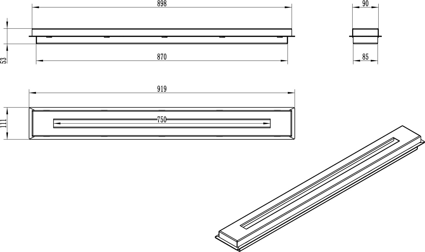 2246 Einbau-Linearbrenner 900