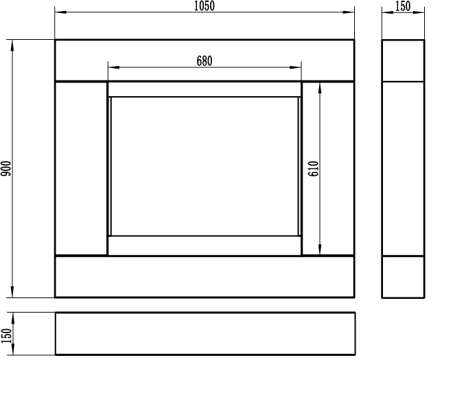 2297 Biokamin Portal Asne Weiß Matt