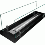 2359 Bioethanol-Einbaukamin 65 cm – Schwarz mit Glasscheiben