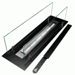 2361 Bioethanol-Einbaukamin 65 cm – Schwarz mit Glasscheiben