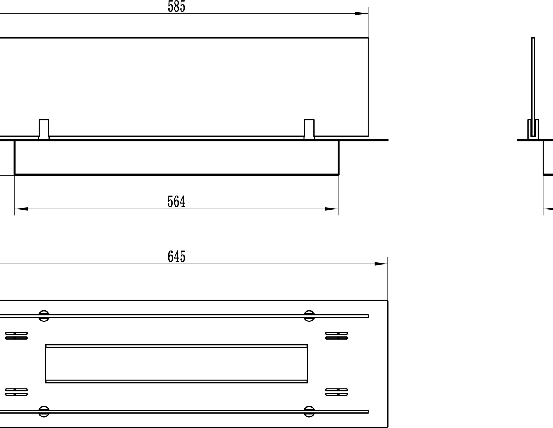 2363 EINBAU-EINSATZ 65CM SCHWARZ MIT GLÄSERN