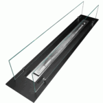 2406 Bioethanol-Einbaukamin 100 cm – Schwarz Matt mit Glasscheiben