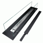 2407 Bioethanol-Einbaukamin 100 cm – Schwarz Matt mit Glasscheiben