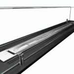 2408 Bioethanol-Einbaukamin 100 cm – Schwarz Matt mit Glasscheiben