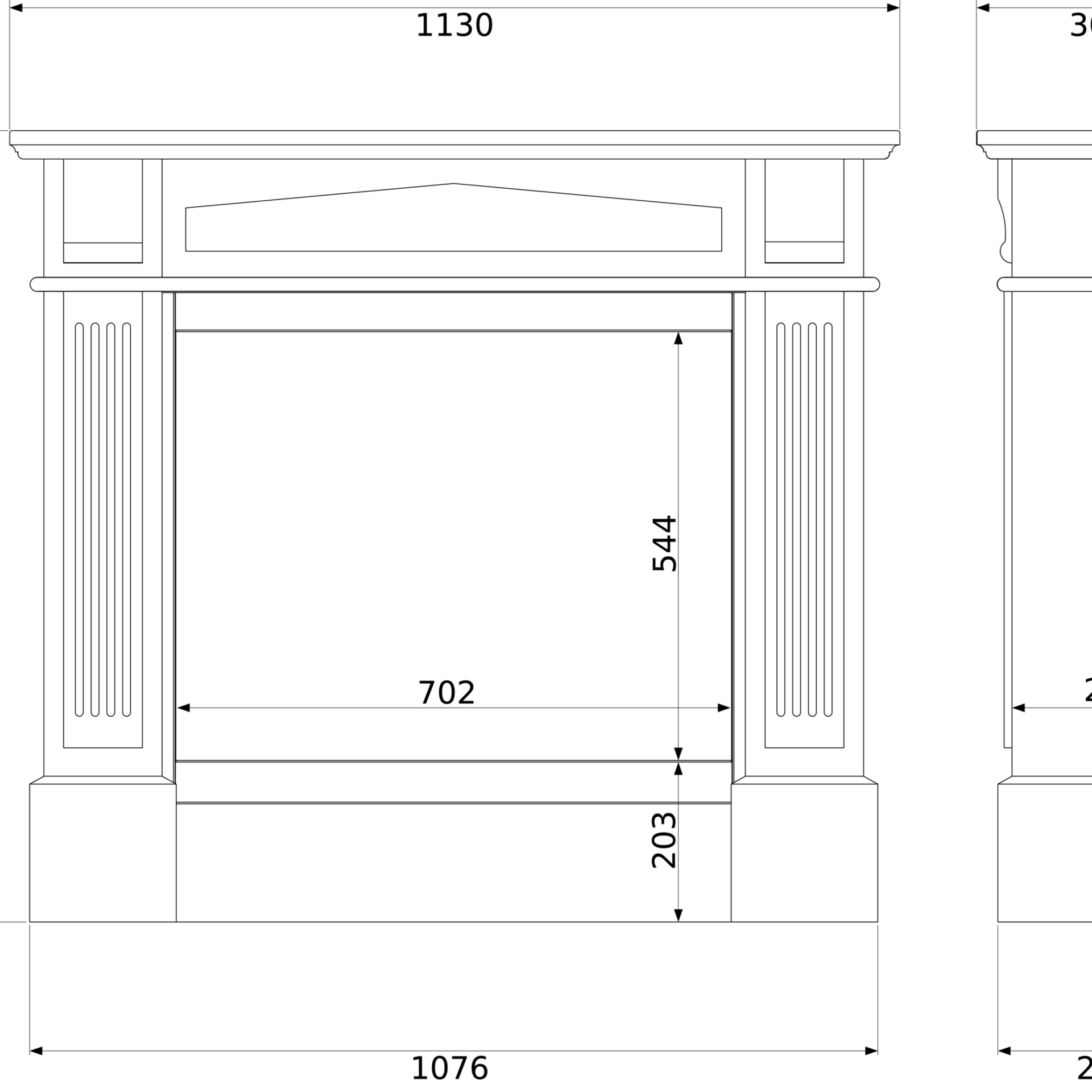 Biokamin Kolosseum Portal Werona mit Glas