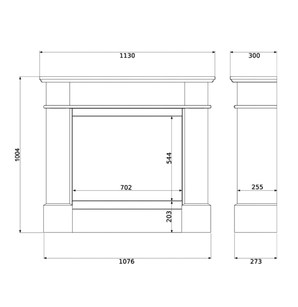 Biokamin Kolosseum Portal Pula mit Glas