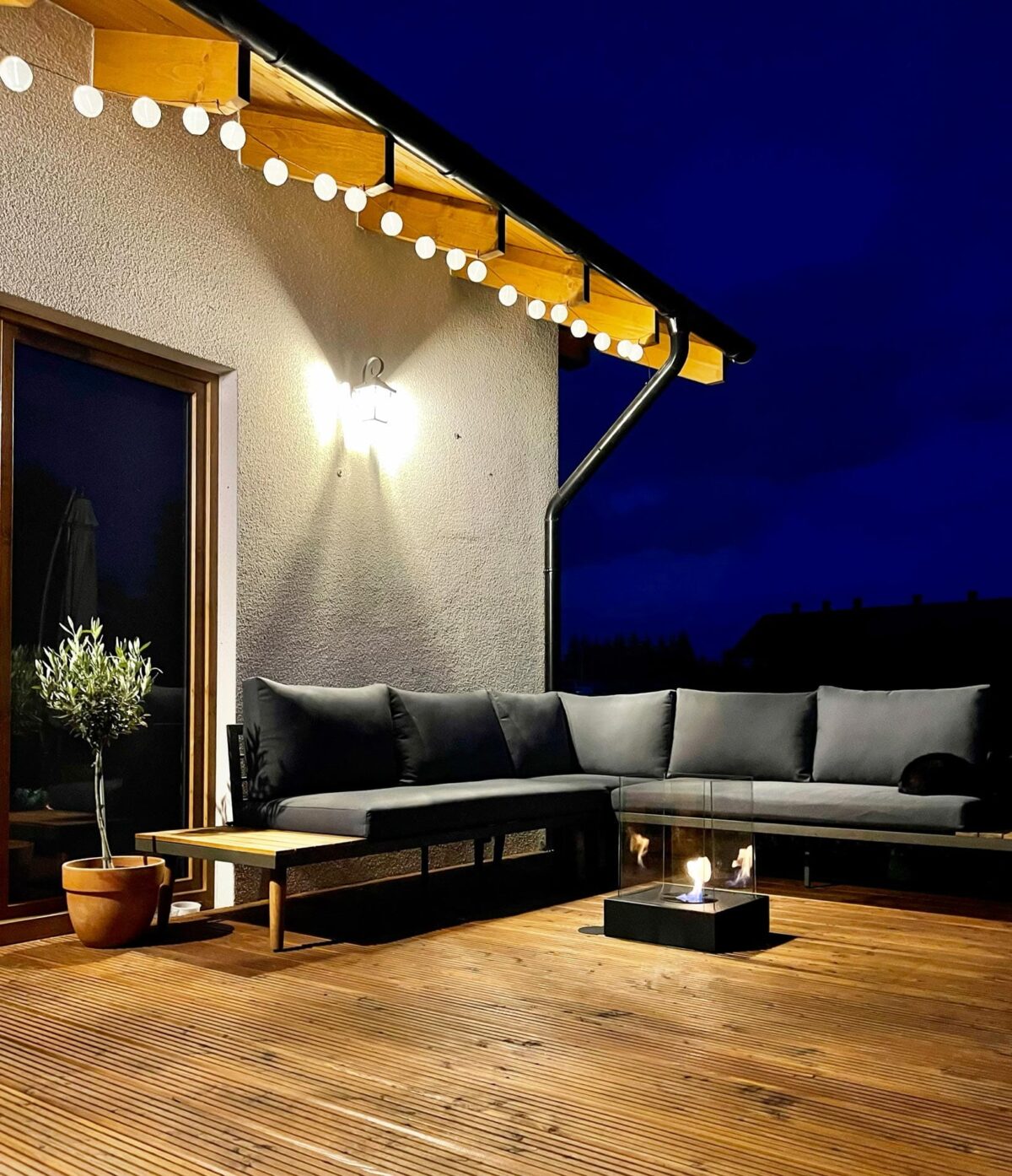 2564 Freistehender Bio-Kamin Sunset Garden Schwarz
