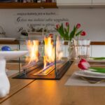 2681 Bioethanol-Einbaukamin 100 cm – Schwarz Matt mit Glasscheiben