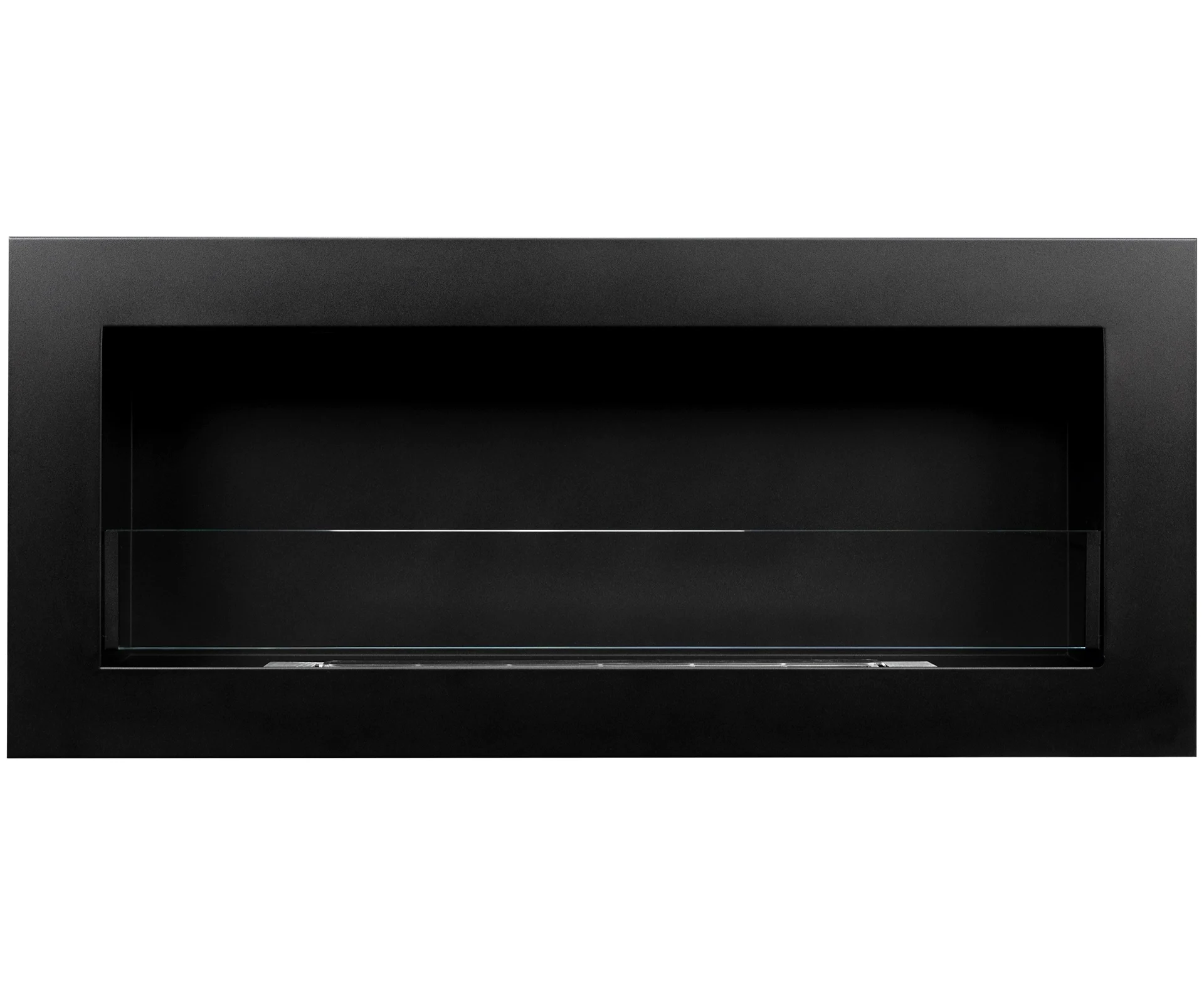 2793 Bio-Kamin 900x400 SLIM Schwarz strukturiert mit Glas