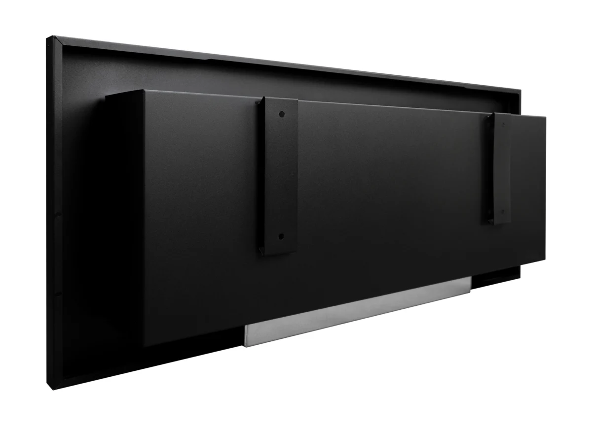 2808 Bio-Kamin 900x400 mit Glas Schwarz Strukturiert