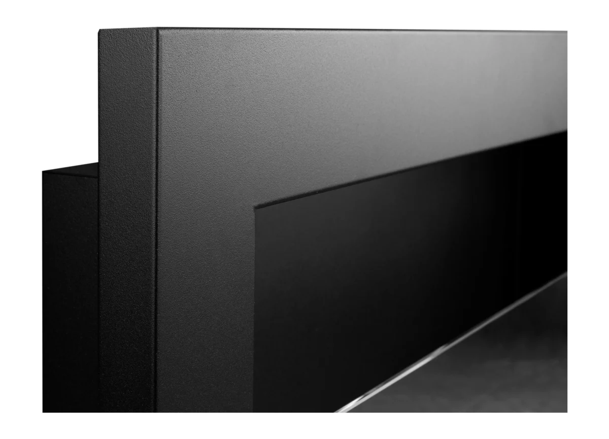 2814 Bio-Kamin 900x400 mit Glas Schwarz Strukturiert