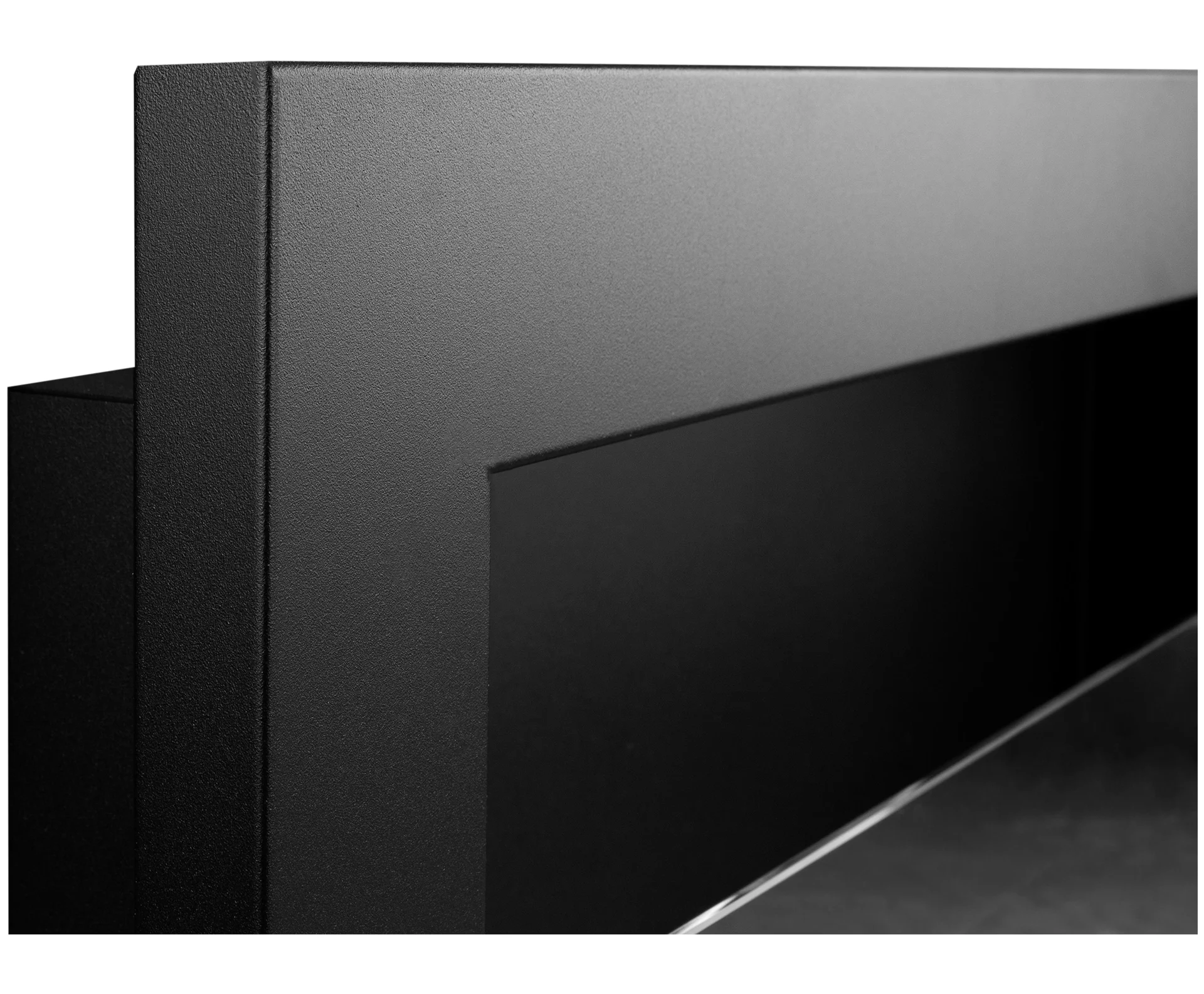 2814 Bio-Kamin 900x400 mit Glas Schwarz Strukturiert