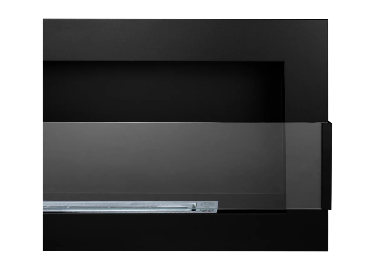 2815 Bio-Kamin 900x400 mit Glas Schwarz Strukturiert