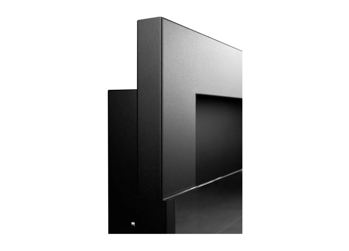 2816 Bio-Kamin 900x400 mit Glas Schwarz Strukturiert