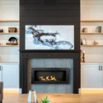 Bioethanol-Wandkamin 900 × 400 – Schwarz Strukturmatt
