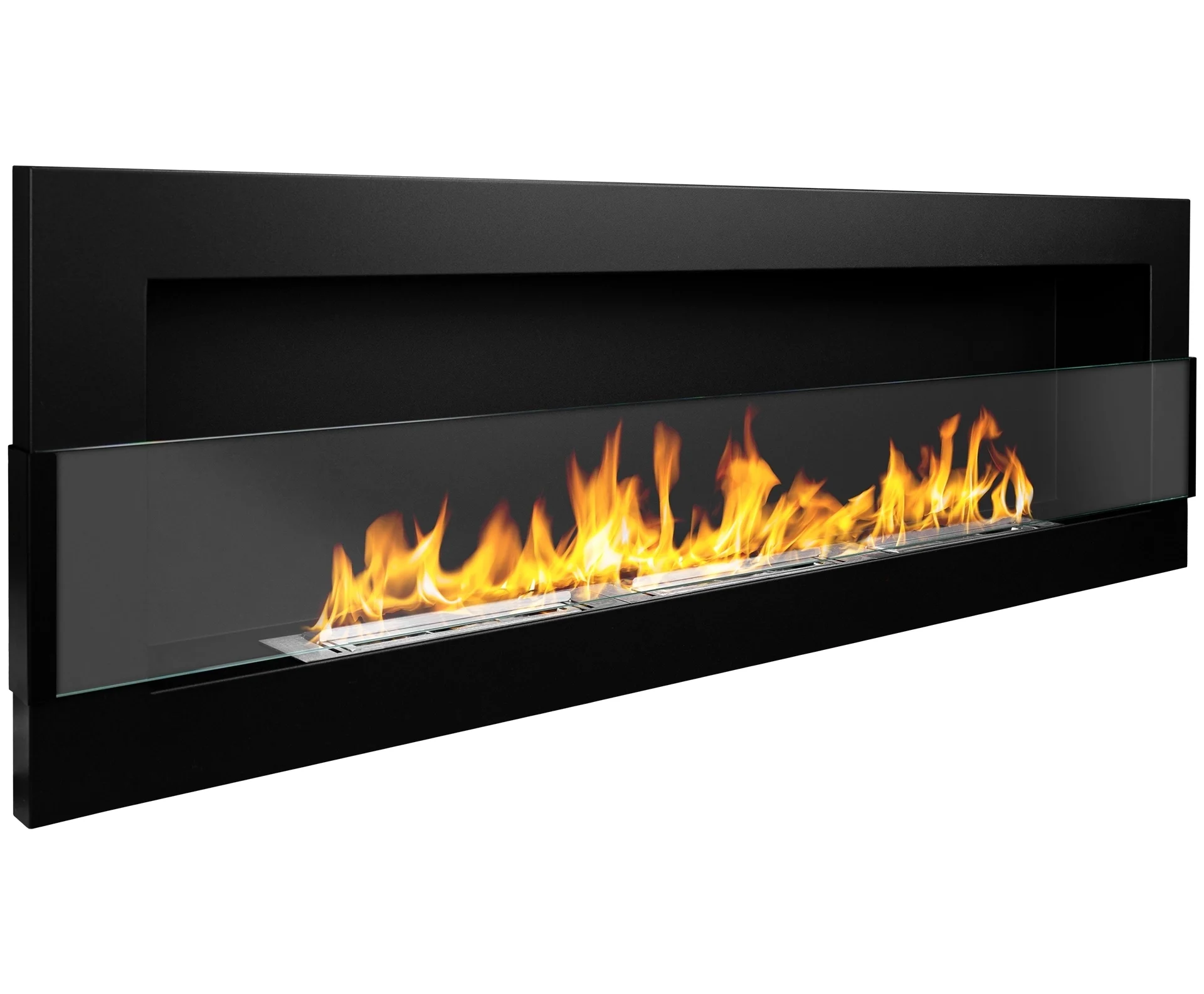 2834 BIOKAMIN 1200X400 schwarz strukturiert mit Glas