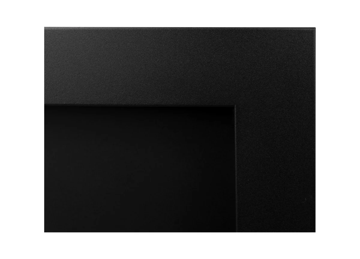 2837 BIOKAMIN 1200X400 schwarz strukturiert mit Glas