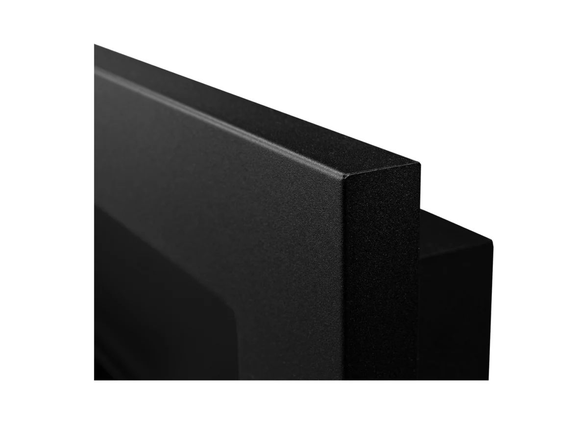 2841 BIOKAMIN 1200X400 schwarz strukturiert mit Glas