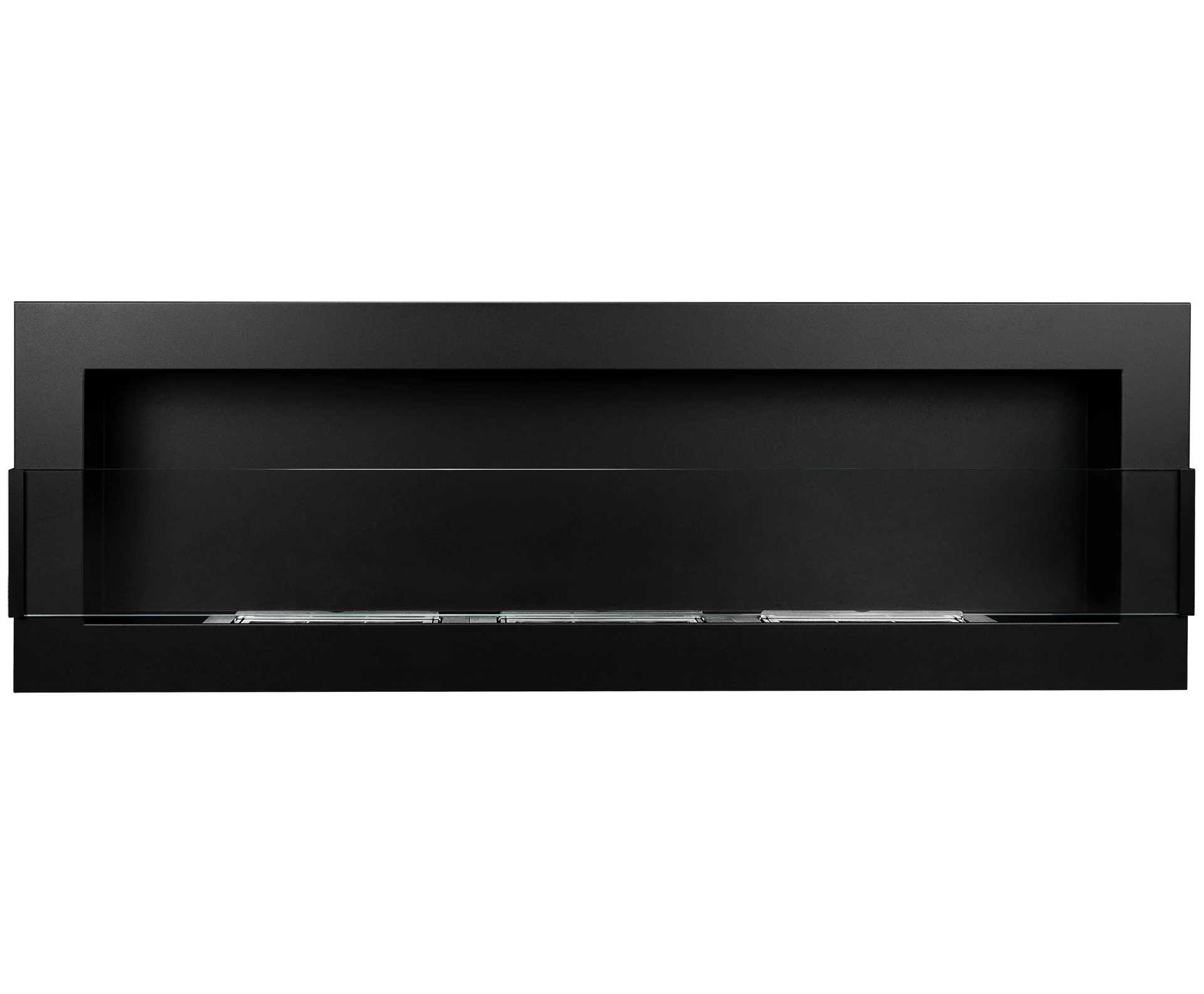 2842 BIOKAMIN 1200X400 schwarz strukturiert mit Glas