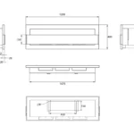 Bioethanol-Wandkamin 1200 × 400 – mit Glasscheibe