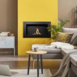Bioethanol-Wandkamin 650 × 400 – Schwarz Strukturmatt