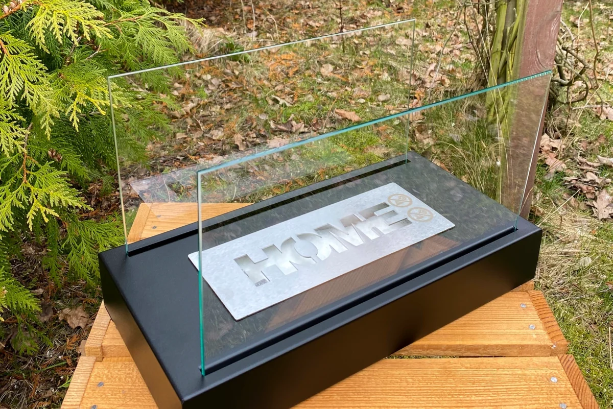 2866 Freistehender Bio-Kamin Home schwarz strukturiert matt