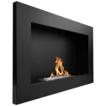 Bioethanol-Wandkamin 650 × 400 – Schwarz Strukturmatt