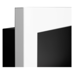 3126 Bioethanol-Wandkamin 900 × 400 – Weiss Hochglanz mit Glasscheibe