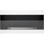 3127 Bioethanol-Wandkamin 900 × 400 – Weiss Hochglanz mit Glasscheibe