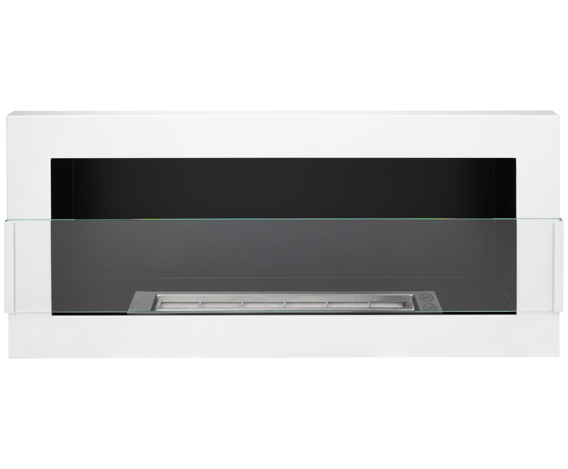 3127 Bio-Kamin 900x400 mit Glas Weiß Hochglanz