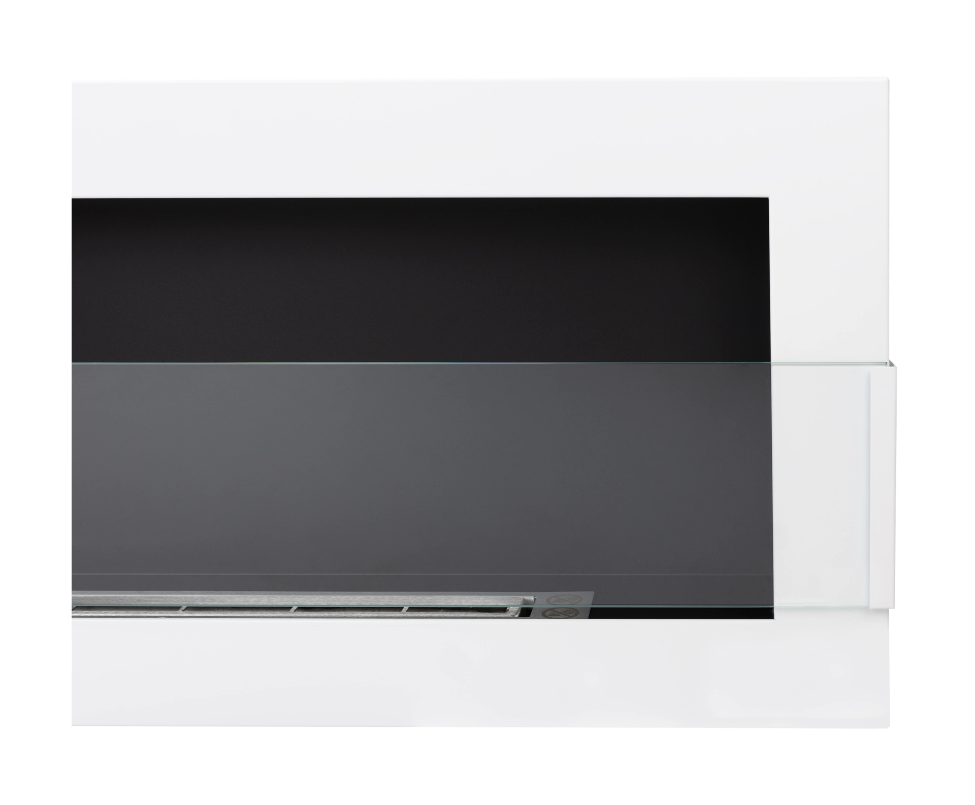 3128 Bio-Kamin 900x400 mit Glas Weiß Hochglanz