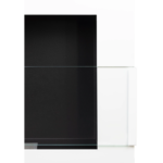 3129 Bioethanol-Wandkamin 900 × 400 – Weiss Hochglanz mit Glasscheibe