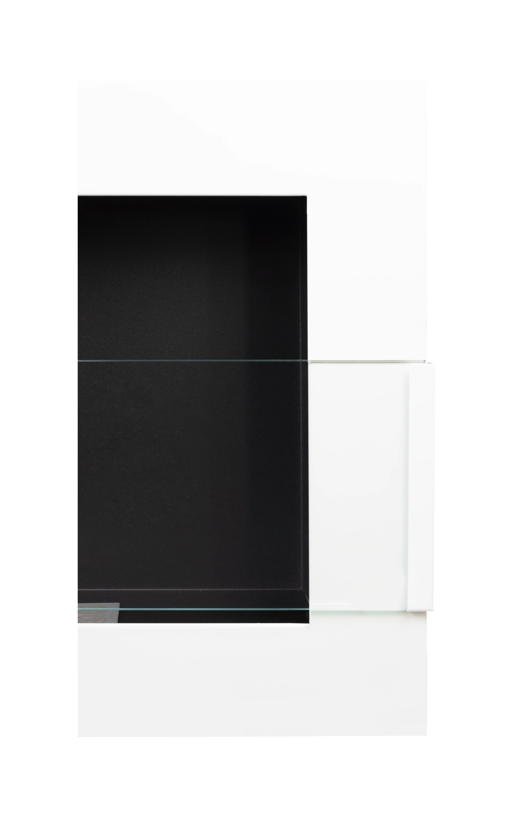 3129 Bio-Kamin 900x400 mit Glas Weiß Hochglanz
