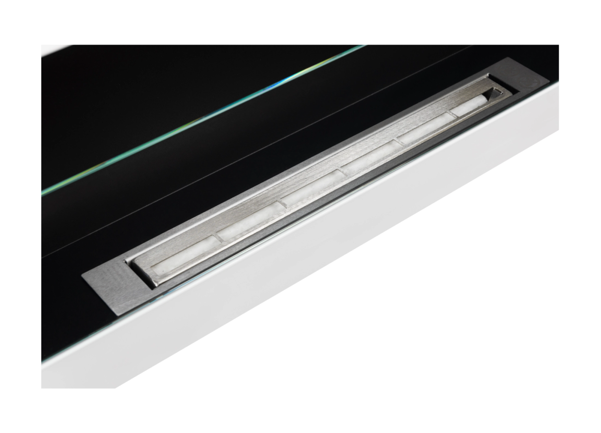 3130 Bio-Kamin 900x400 mit Glas Weiß Hochglanz