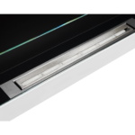 3130 Bioethanol-Wandkamin 900 × 400 – Weiss Hochglanz mit Glasscheibe