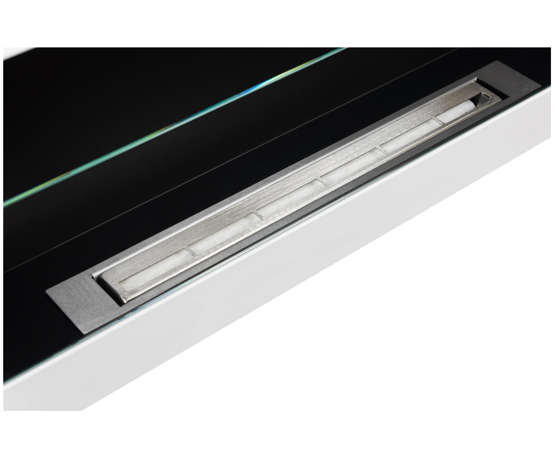 3130 Bio-Kamin 900x400 mit Glas Weiß Hochglanz