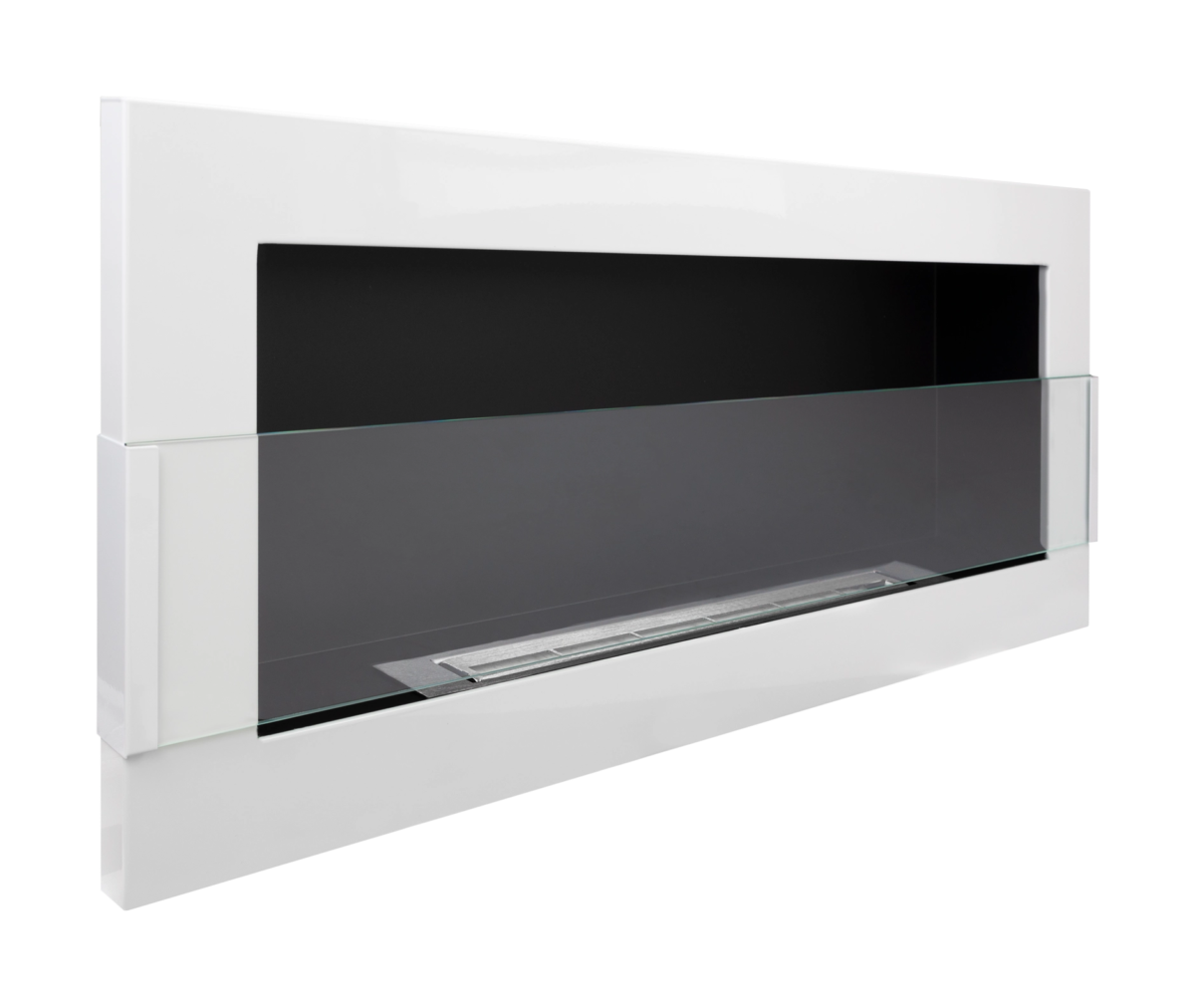 3131 Bio-Kamin 900x400 mit Glas Weiß Hochglanz