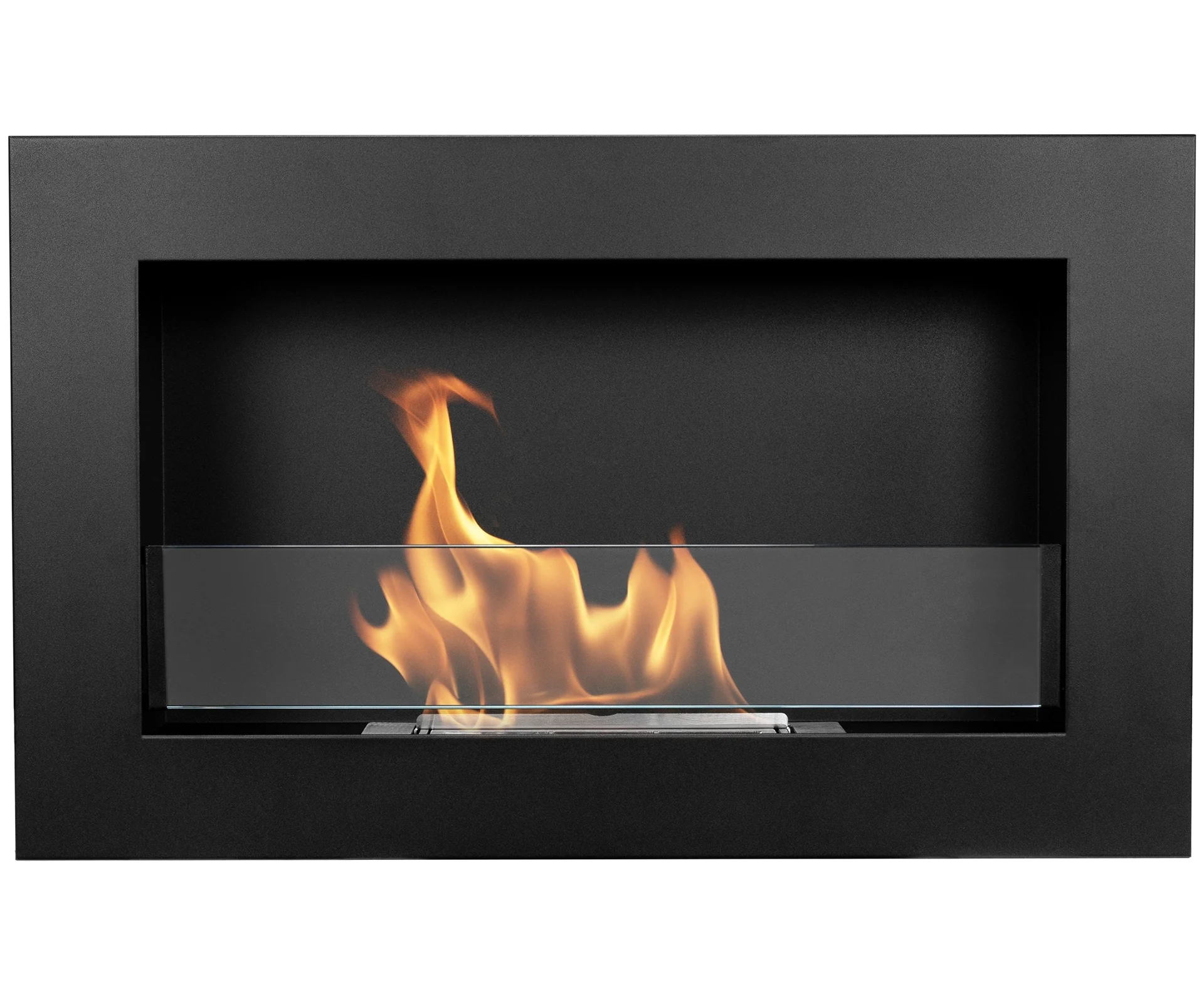 3237 Bio-Kamin 650x400 Slim Schwarz mit Glas