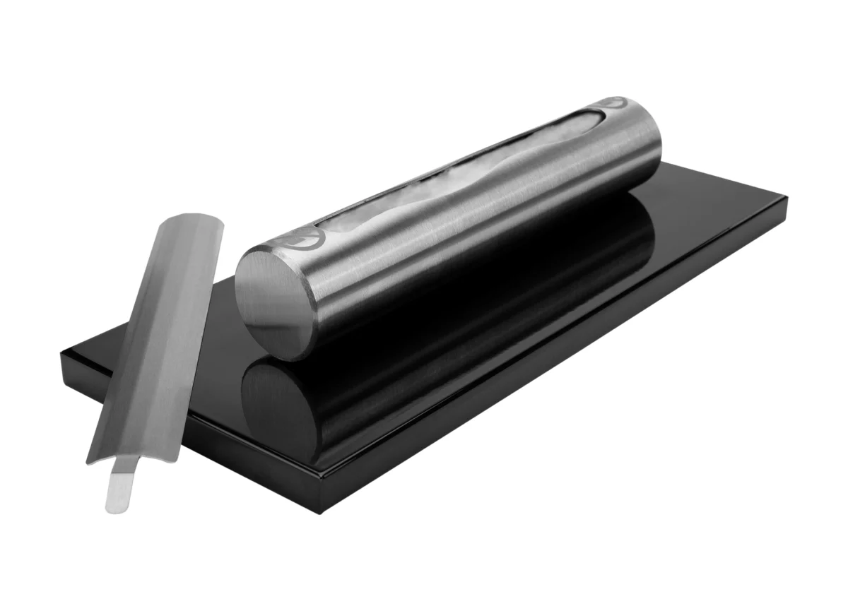 3340 Biokamin Edelstahl Schwarz Hochglanz