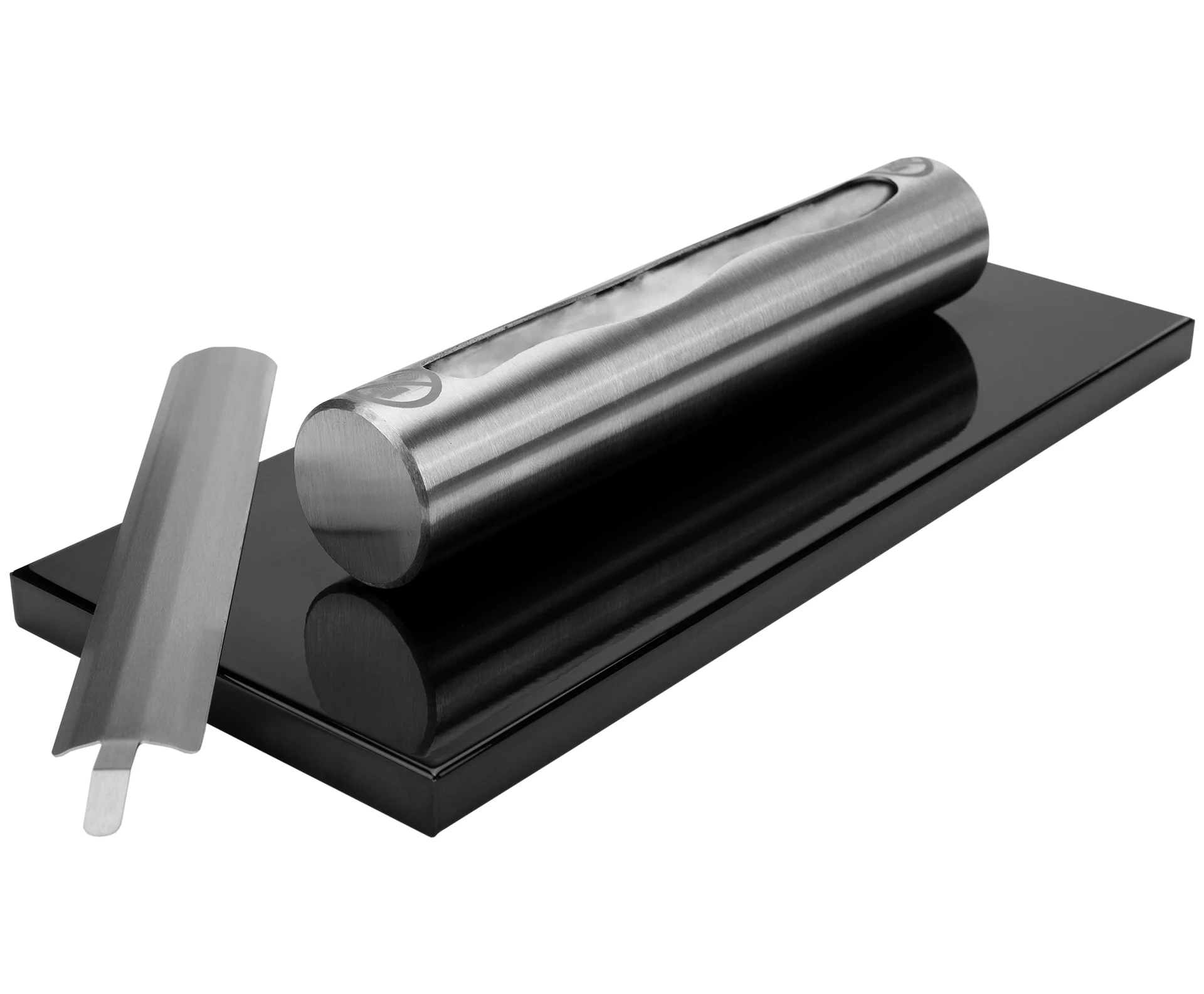 3340 Biokamin Edelstahl Schwarz Hochglanz