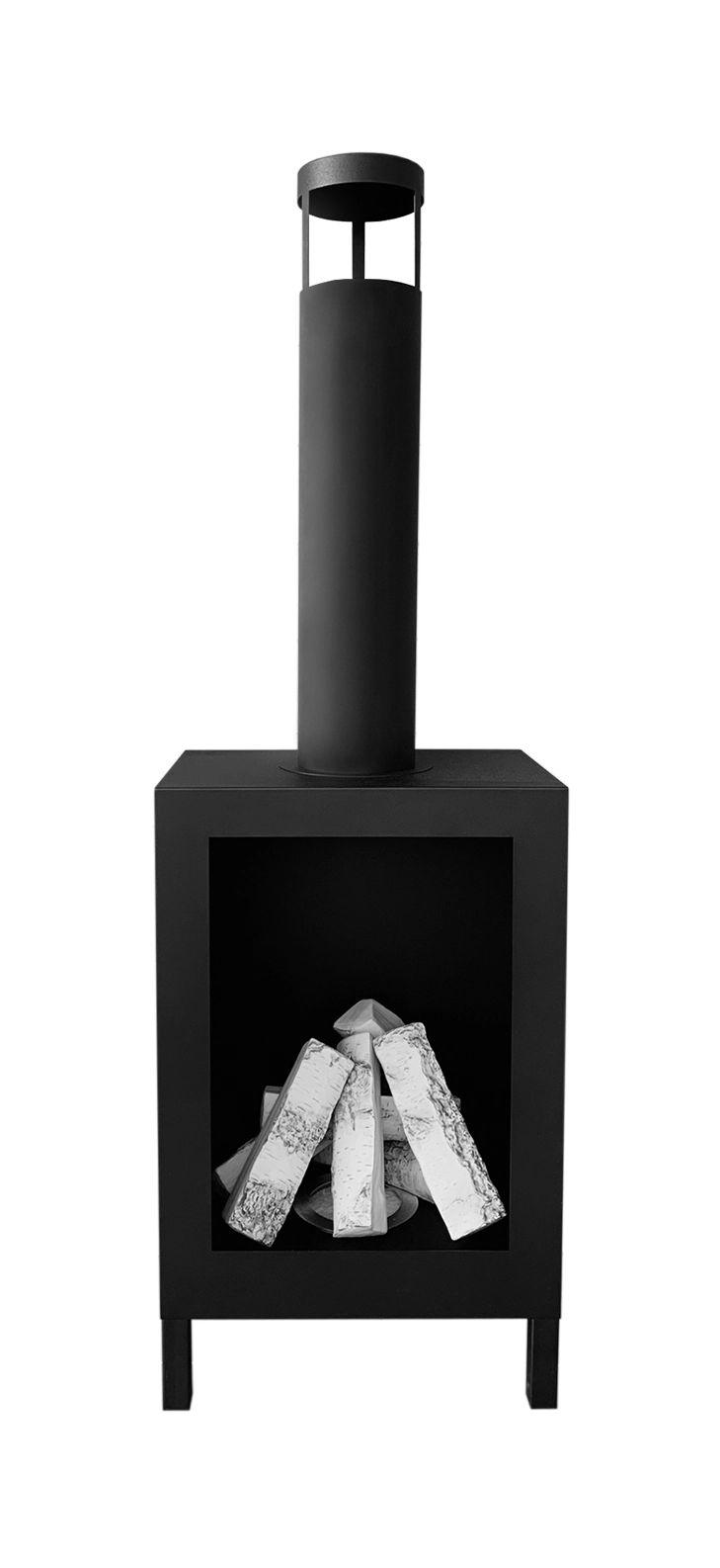 3342 Freistehender Bio-Kamin Kozen schwarz matt