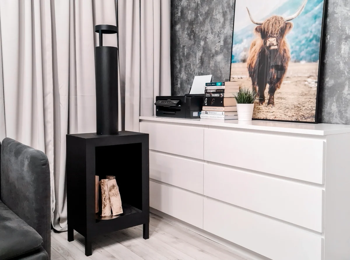 3348 Freistehender Bio-Kamin Kozen schwarz matt