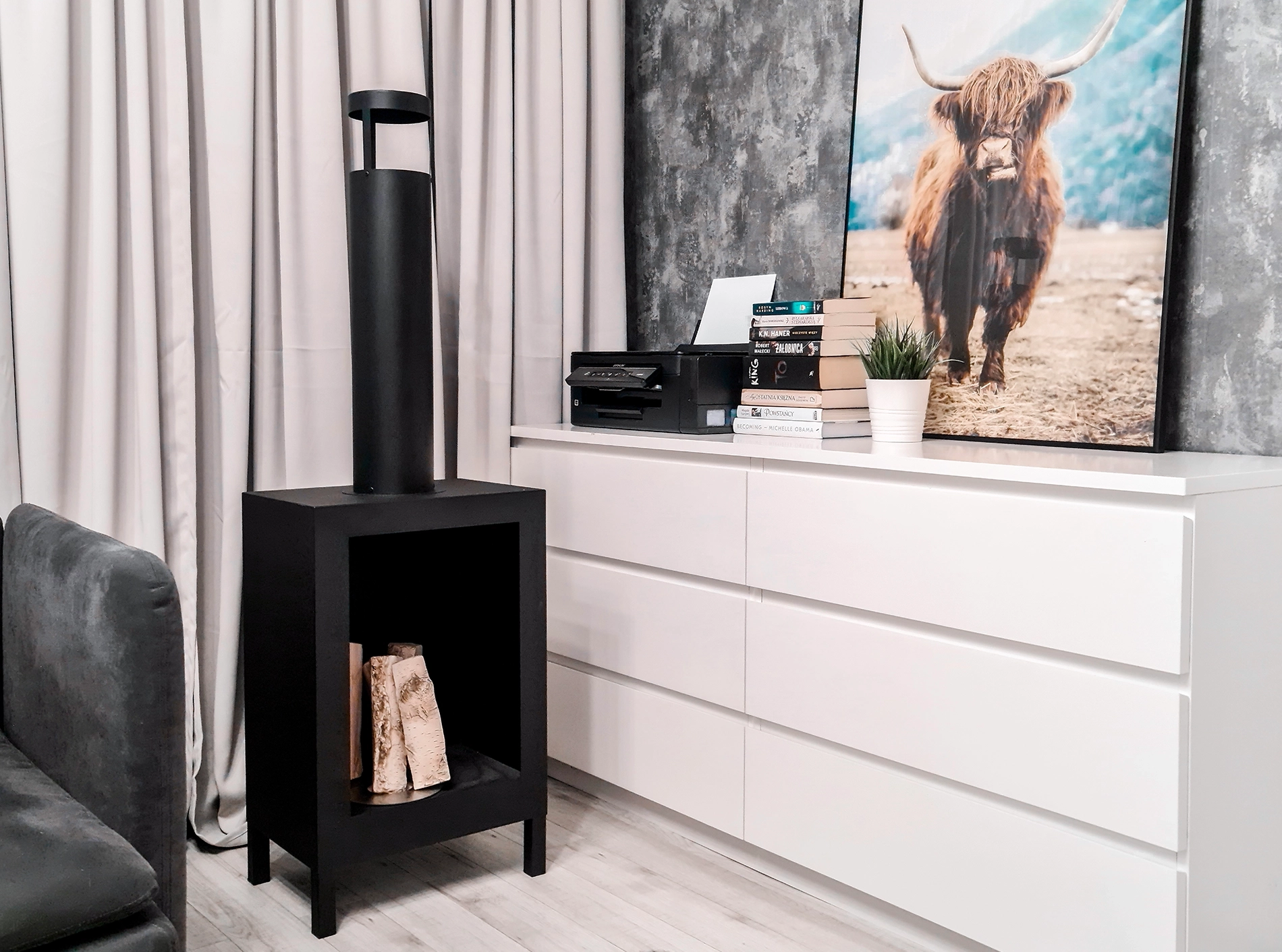 3348 Freistehender Bio-Kamin Kozen schwarz matt