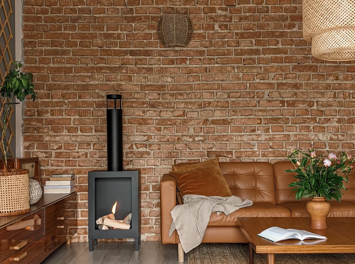 3349 Freistehender Bio-Kamin Kozen schwarz matt