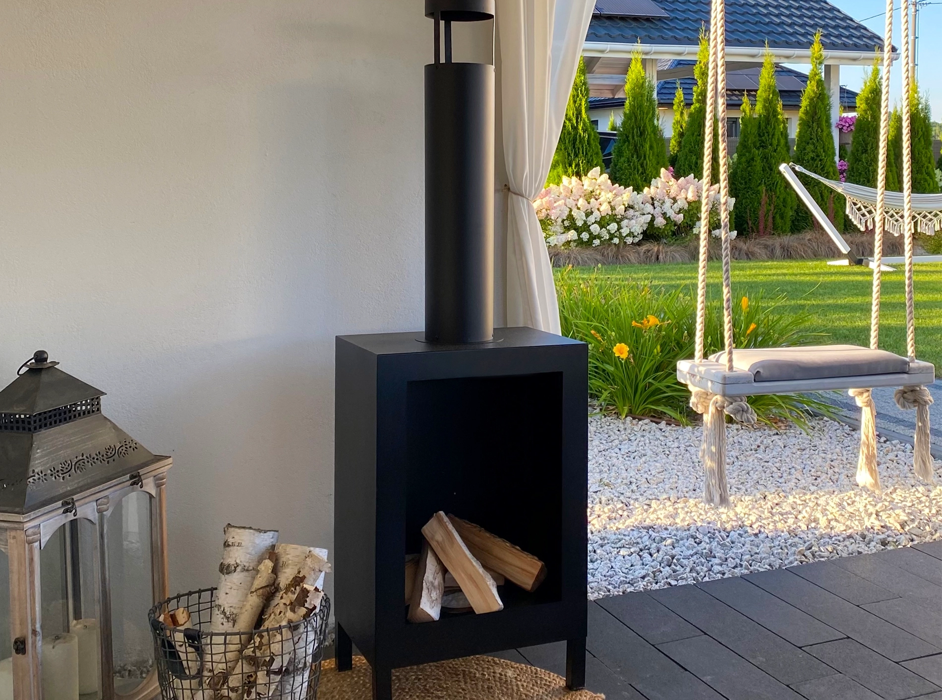 3352 Freistehender Bio-Kamin Kozen schwarz matt